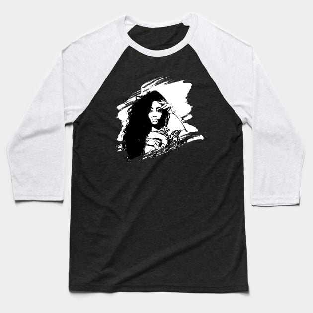 SZA || Rapper || Brush art Baseball T-Shirt by Aloenalone